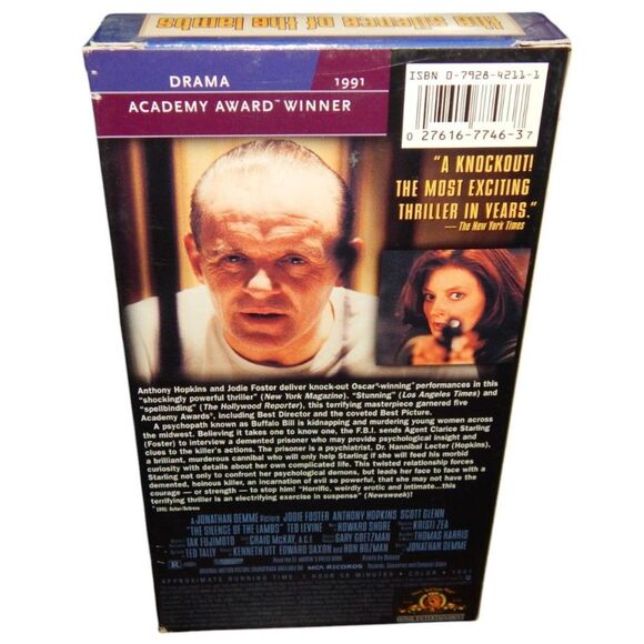 THE SILENCE OF THE LAMBS vintage VHS in original paper case - Picture 4 of 7